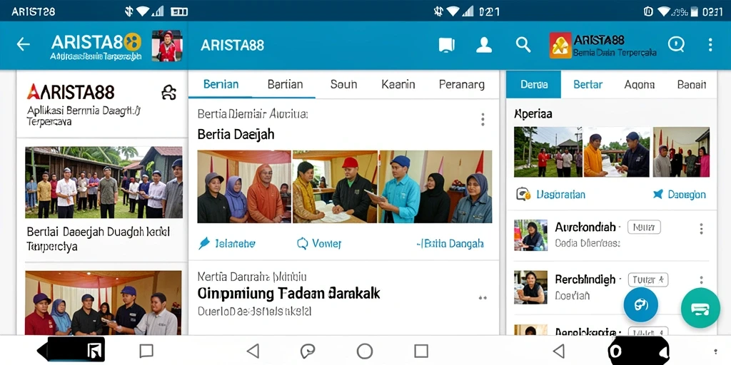 Screenshot utama ARISTA88 menampilkan antarmuka aplikasi berita daerah.
