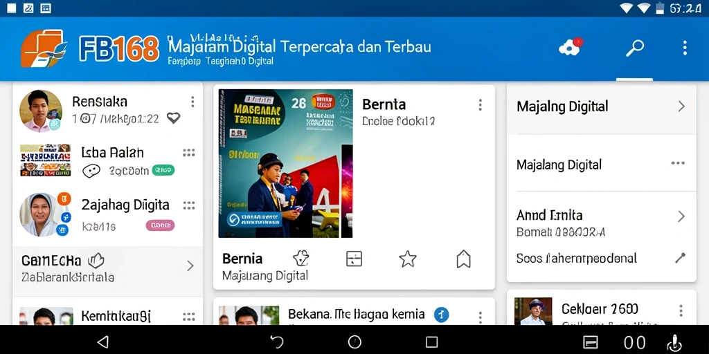 Antarmuka aplikasi FB168 yang modern dan interaktif.