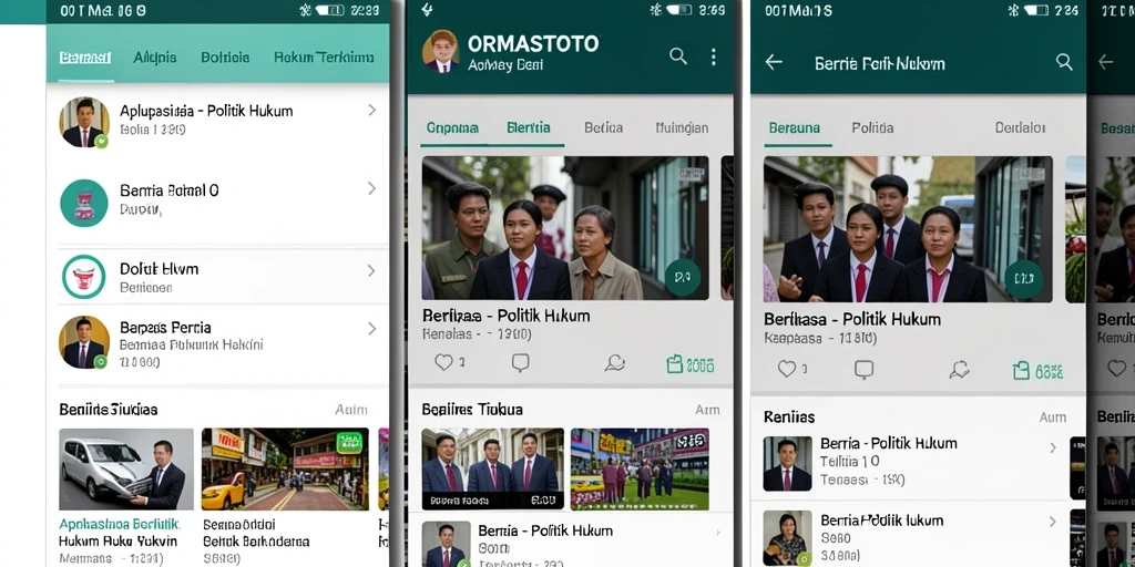 Tampilan antarmuka ORMASTOTO yang modern dan informatif untuk berita politik dan hukum.