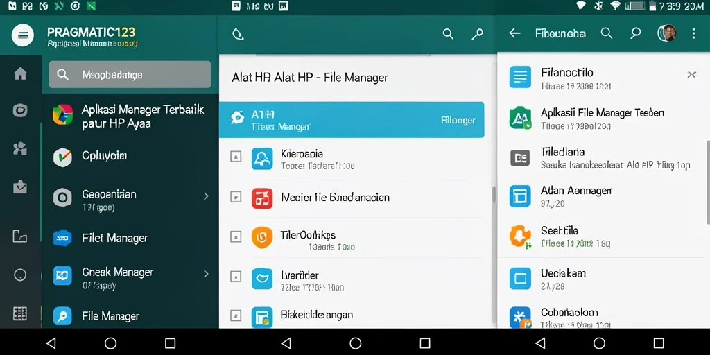 Antarmuka bersih dan fungsional dari PRAGMATIC123 sebagai File Manager.
