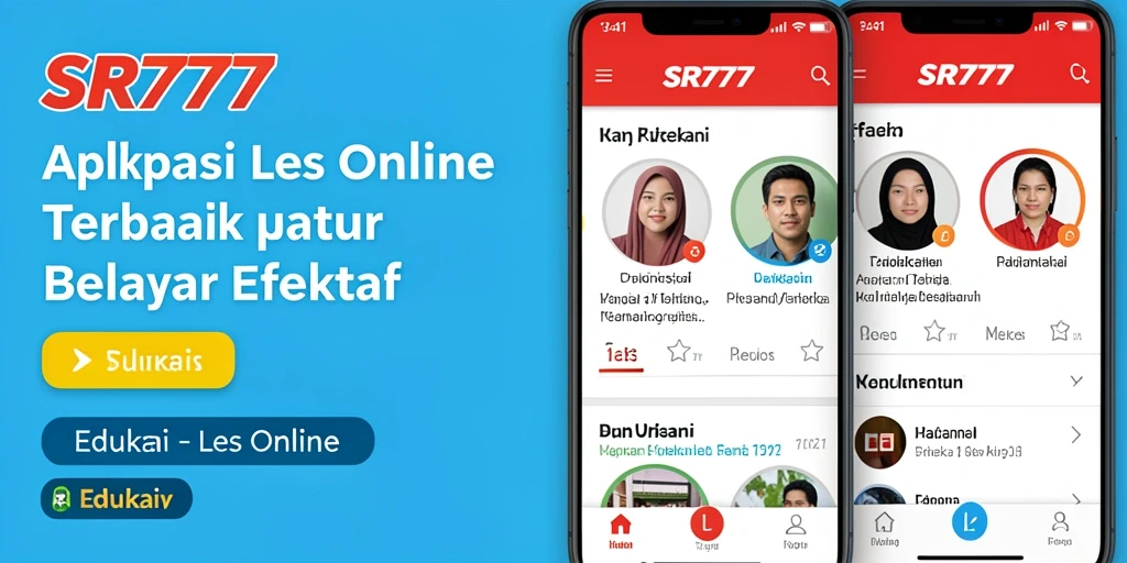 Antarmuka aplikasi SR777 yang intuitif dan menarik untuk Les Online.