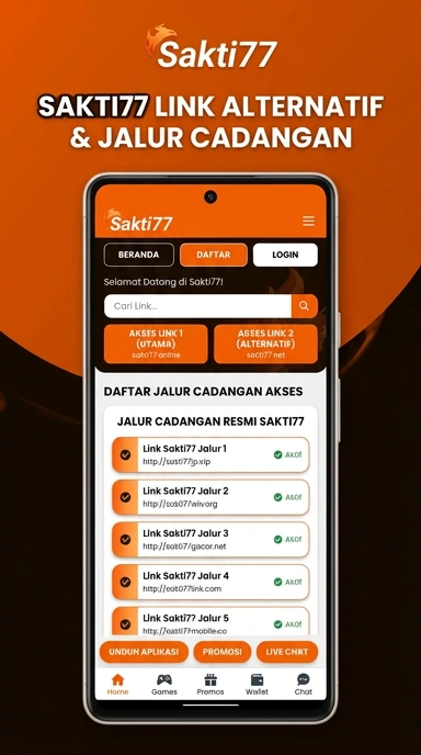 Tampilan link alternatif sakti77