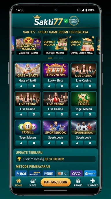 Tampilan kanal resmi sakti77